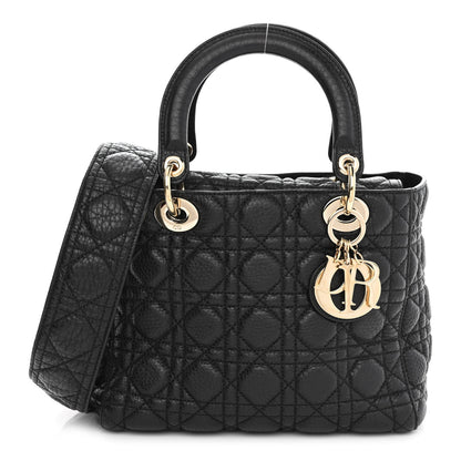 Christian Dior Grained Calfskin Cannage Medium Supple Lady Dior Black 1 of 10