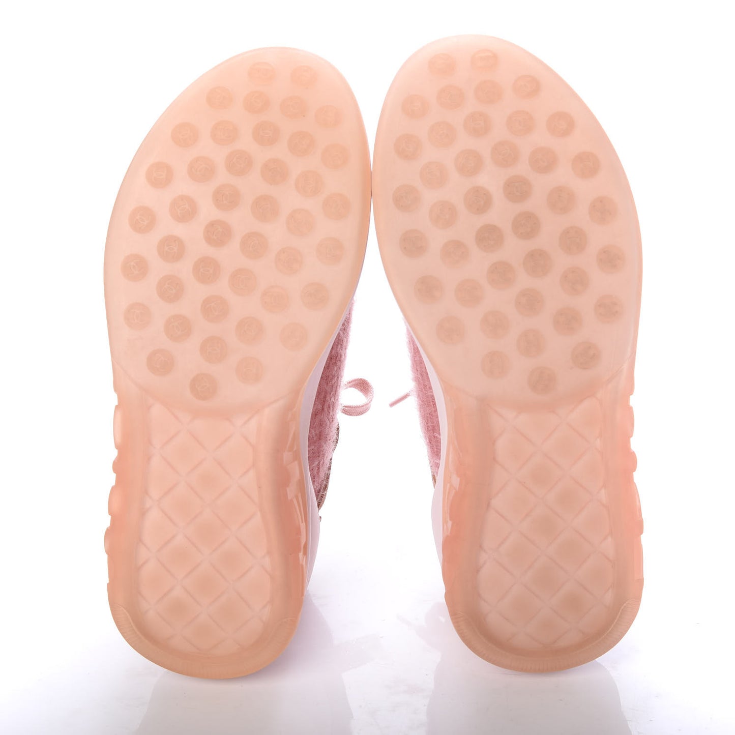 Fabric Calfskin Suede CC Womens Sneakers 37 Pink