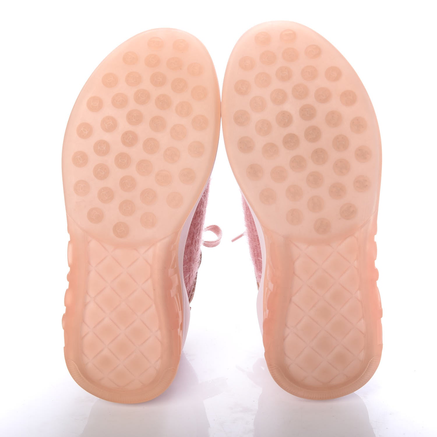 Chanel Fabric Calfskin Suede CC Womens Sneakers 37 Pink 5 of 9