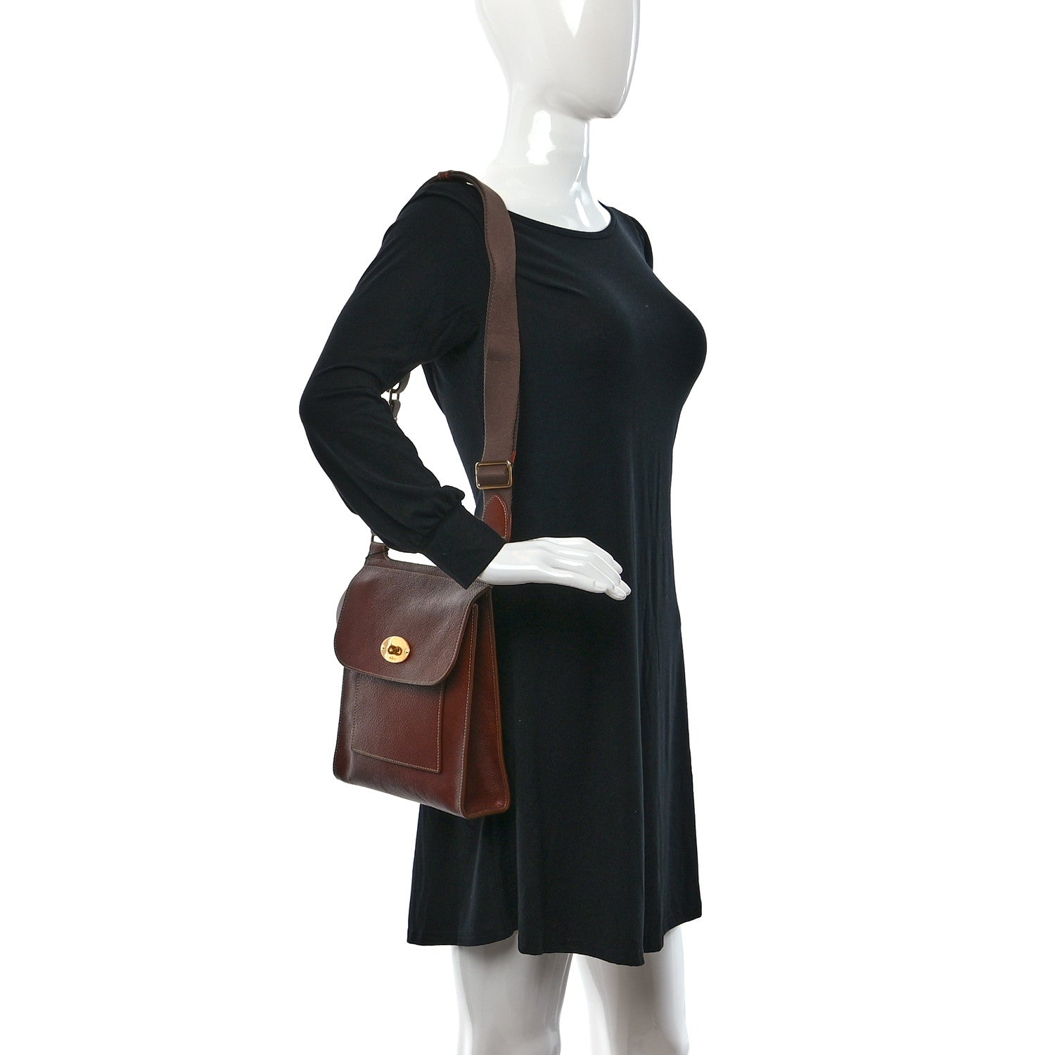 Mulberry Grain Calfskin New Antony Messenger Crossbody Oak 2 of 8