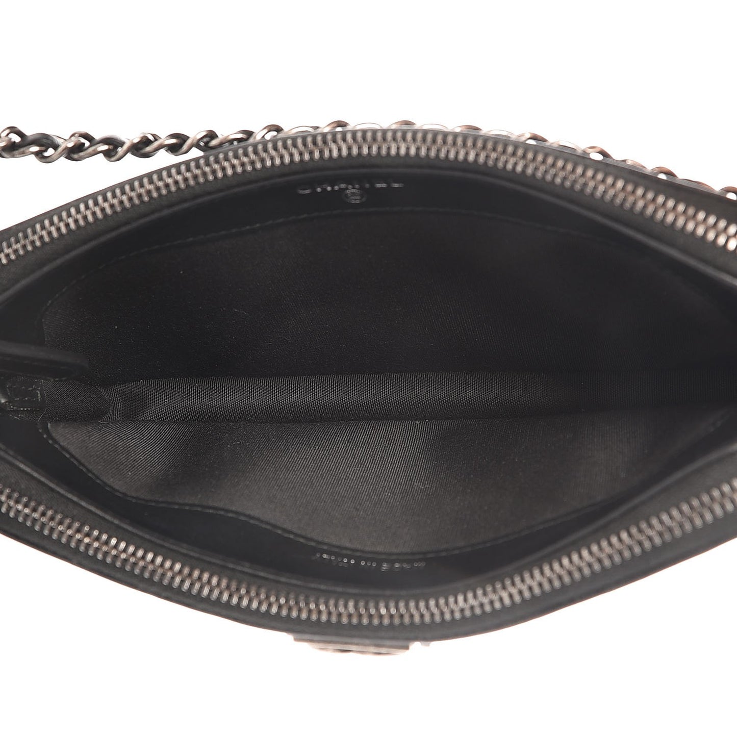 Calfskin Quilted Small Boy Clutch With Chain Black