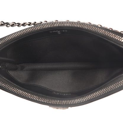 Chanel Calfskin Quilted Small Boy Clutch With Chain Black 5 of 9