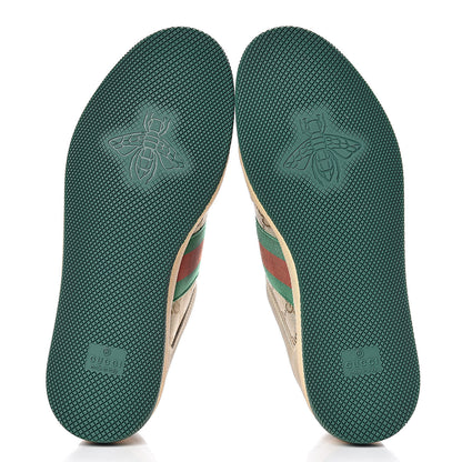 Gucci GG Monogram Nubuck Web Womens Screener Sneakers 38.5 New Sand Dusty Milk Vintage Green 9 of 9