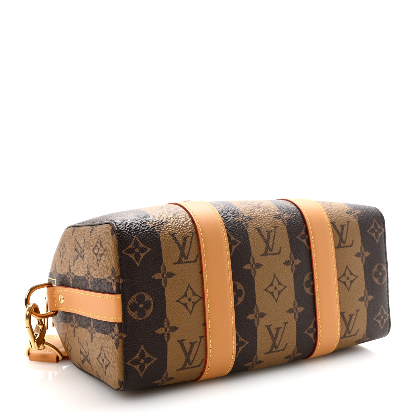 X NIGO Reverse Monogram Stripes City Keepall Bandouliere Brown