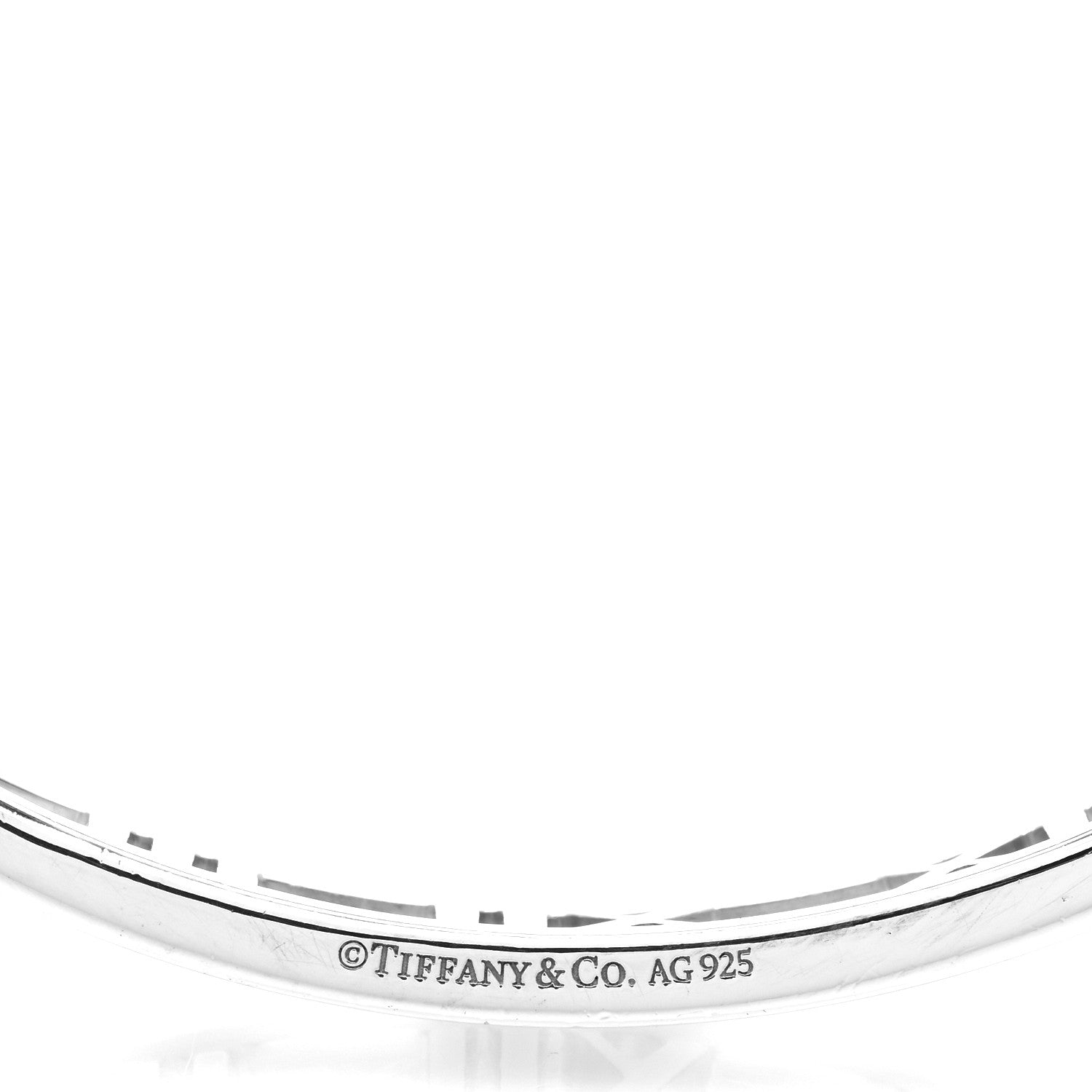 Tiffany Sterling Silver Narrow Atlas Open Bangle Bracelet 3 of 4