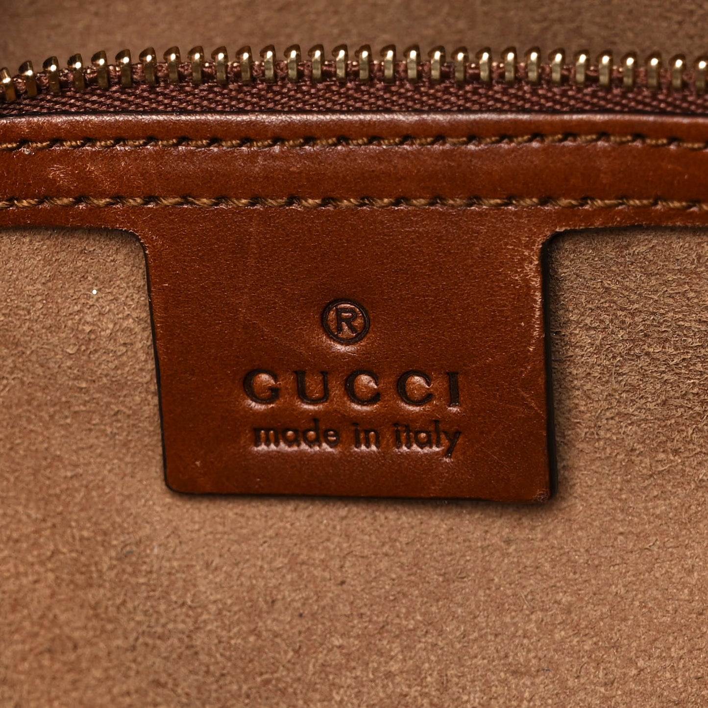 GG Supreme Monogram Linea A Foldover Tote Brown