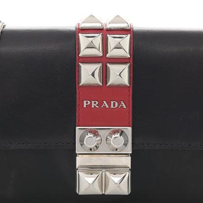Prada City Calfskin Studded Mini Elektra Crossbody Bag Black Fuoco 10 of 11