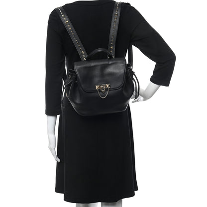 Valentino Garavani Vitello Rockstud Demilune Backpack Black 2 of 9