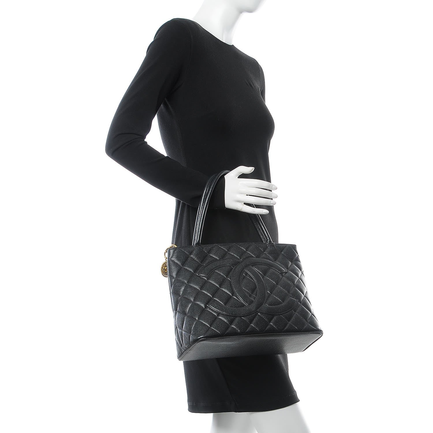 Chanel Caviar Quilted Medallion Tote Black 2 of 8