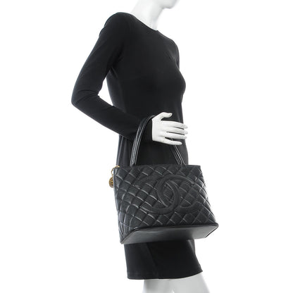 Chanel Caviar Quilted Medallion Tote Black 2 of 8