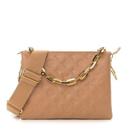Louis Vuitton Lambskin Embossed Monogram Coussin PM Camel 1 of 10