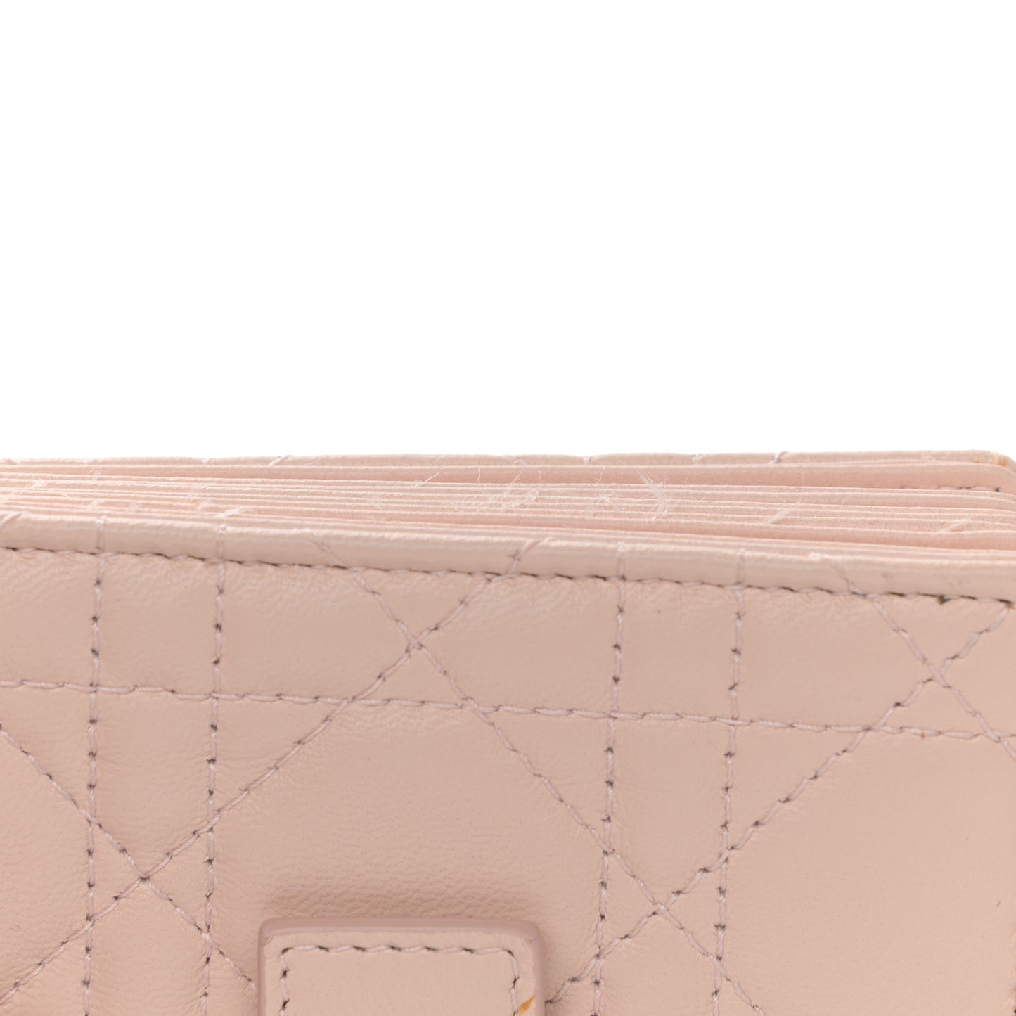 Lambskin Cannage Lady Dior 5-Gusset Card Holder Light Pink