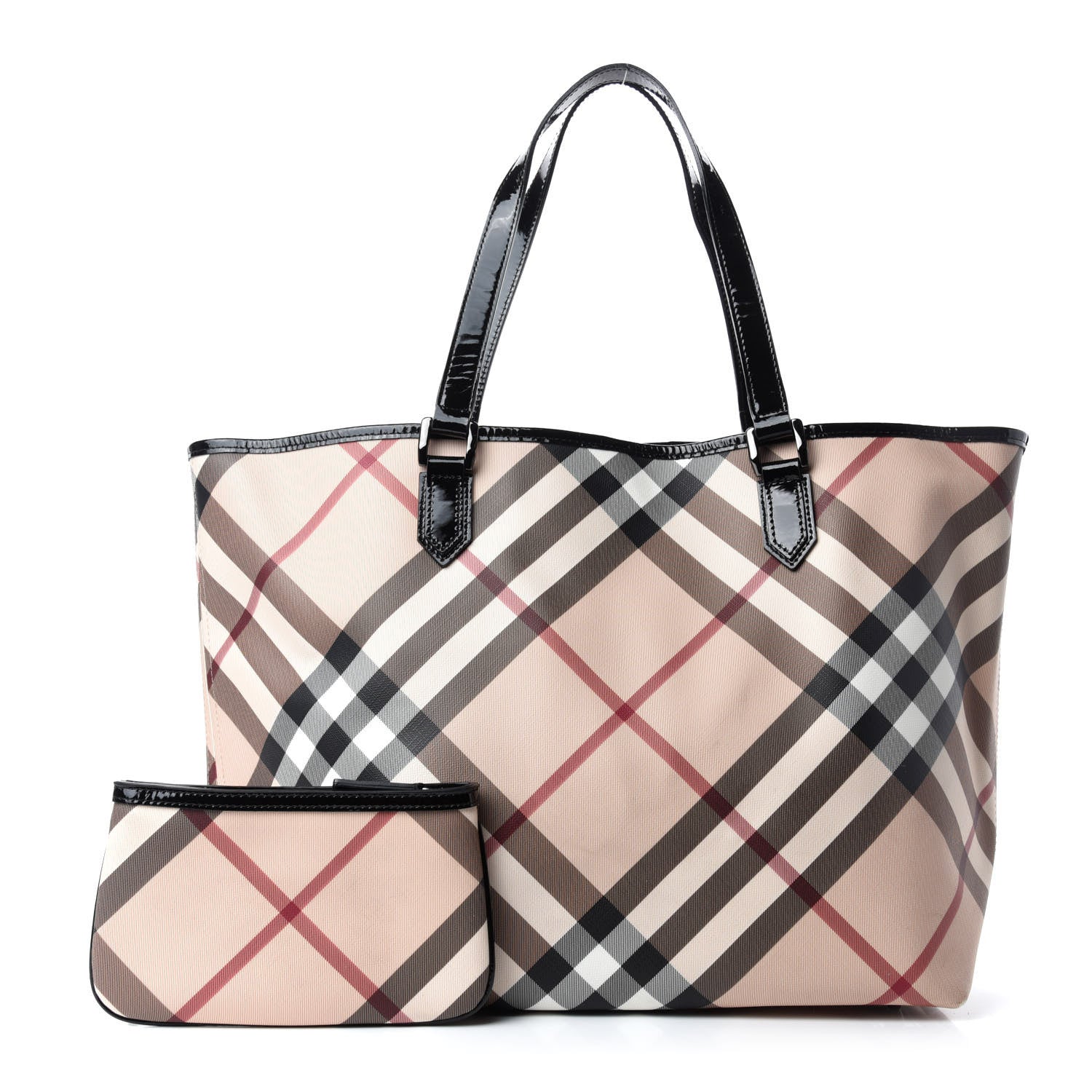 Burberry Supernova Check Stanton Tote Black 1 of 15