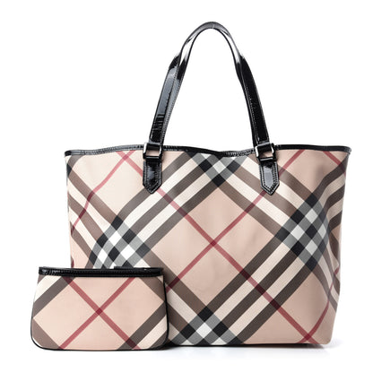 Burberry Supernova Check Stanton Tote Black 1 of 15
