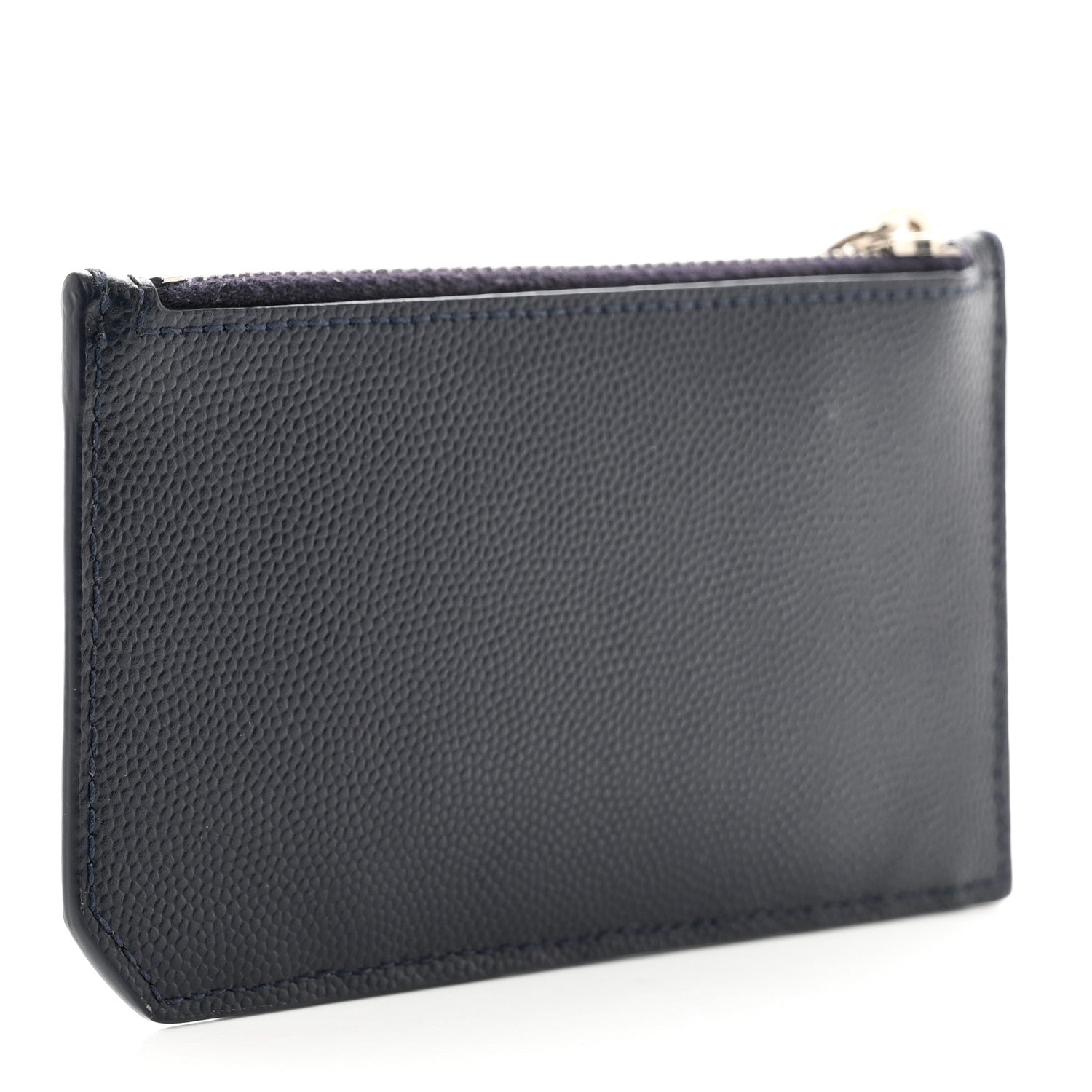 Saint Laurent Grained Calfskin 5 Fragments Zip Pouch Card Holder Deep Marine 3 of 6