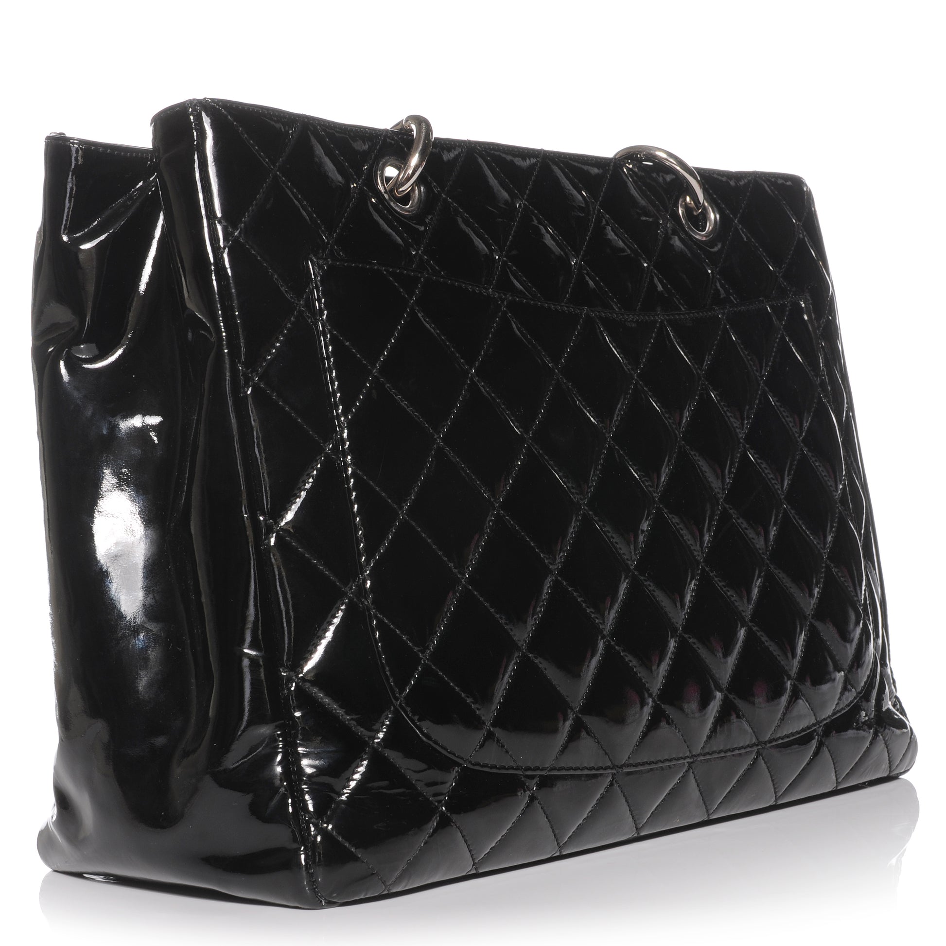 Chanel Patent Grand Shopping Tote GST Black 3 of 7