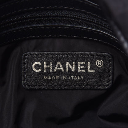 Chanel Nylon Tweed Print Jumbo Flap Black 6 of 12