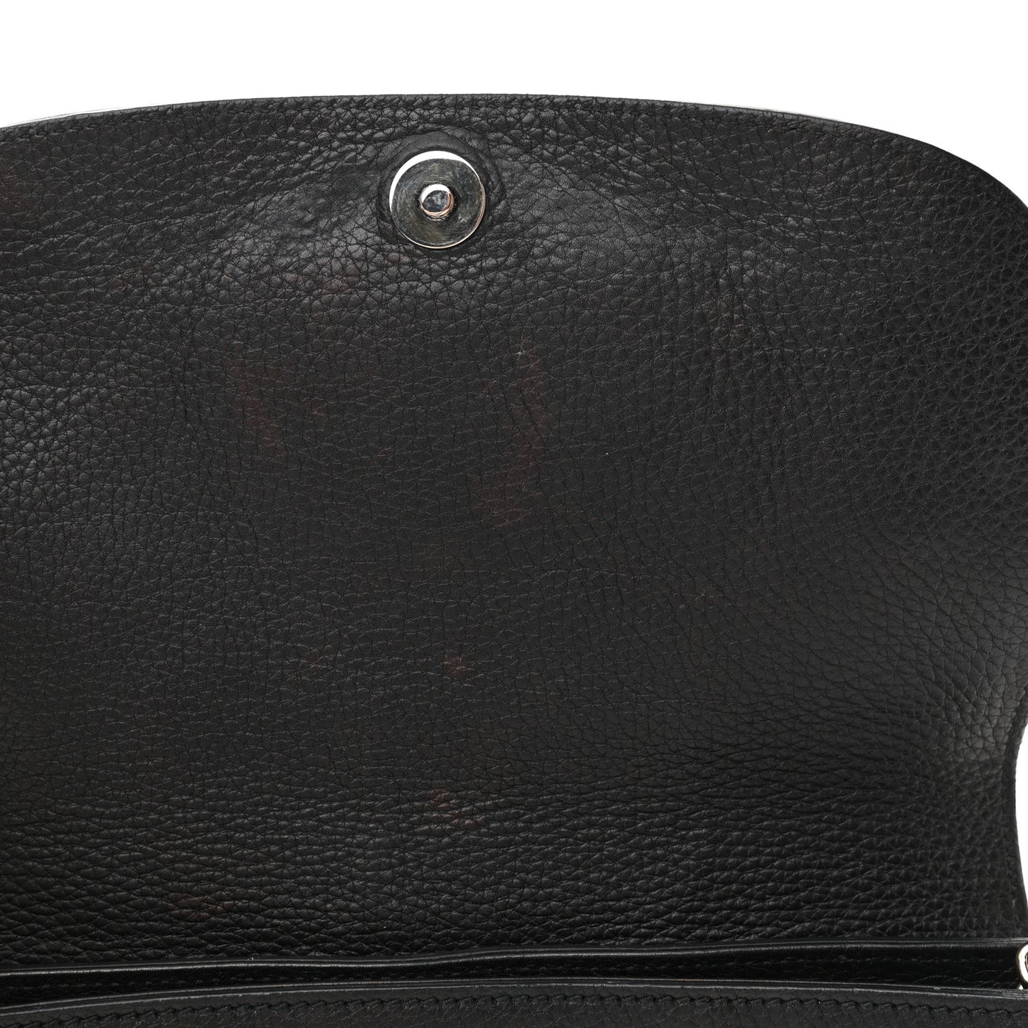 Pebbled Calfskin Medium Soho Flap Crossbody Black