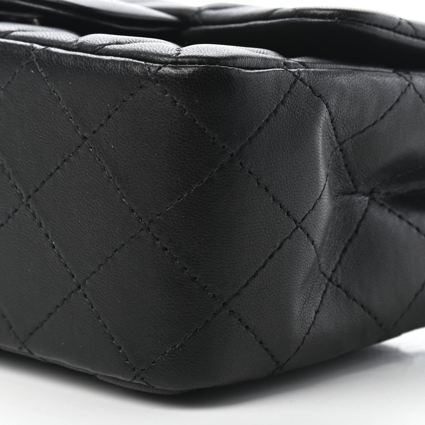 Lambskin Quilted Mini Square Flap Black