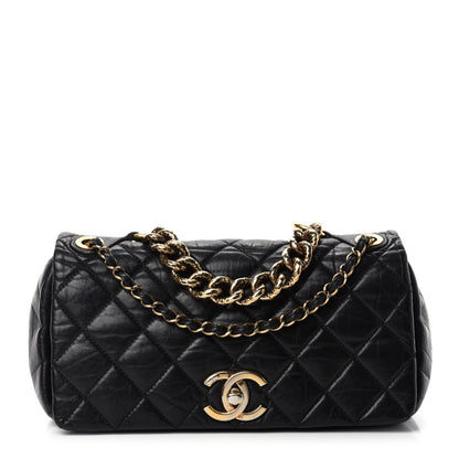 Chanel Aged Calfskin Quilted Medium Pondichery Flap Black 1 of 12