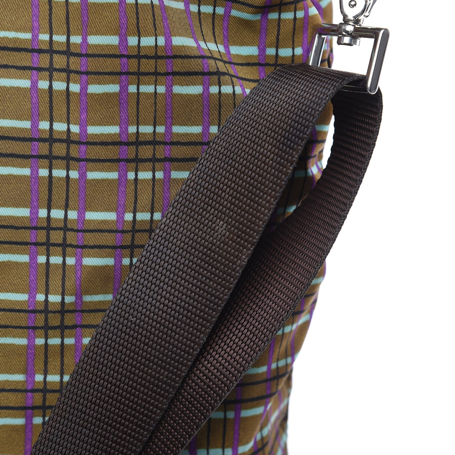 Prada Tessuto Stampato Nylon Saffiano Check Print Tote Viola 12 of 15