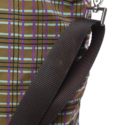 Prada Tessuto Stampato Nylon Saffiano Check Print Tote Viola 12 of 15