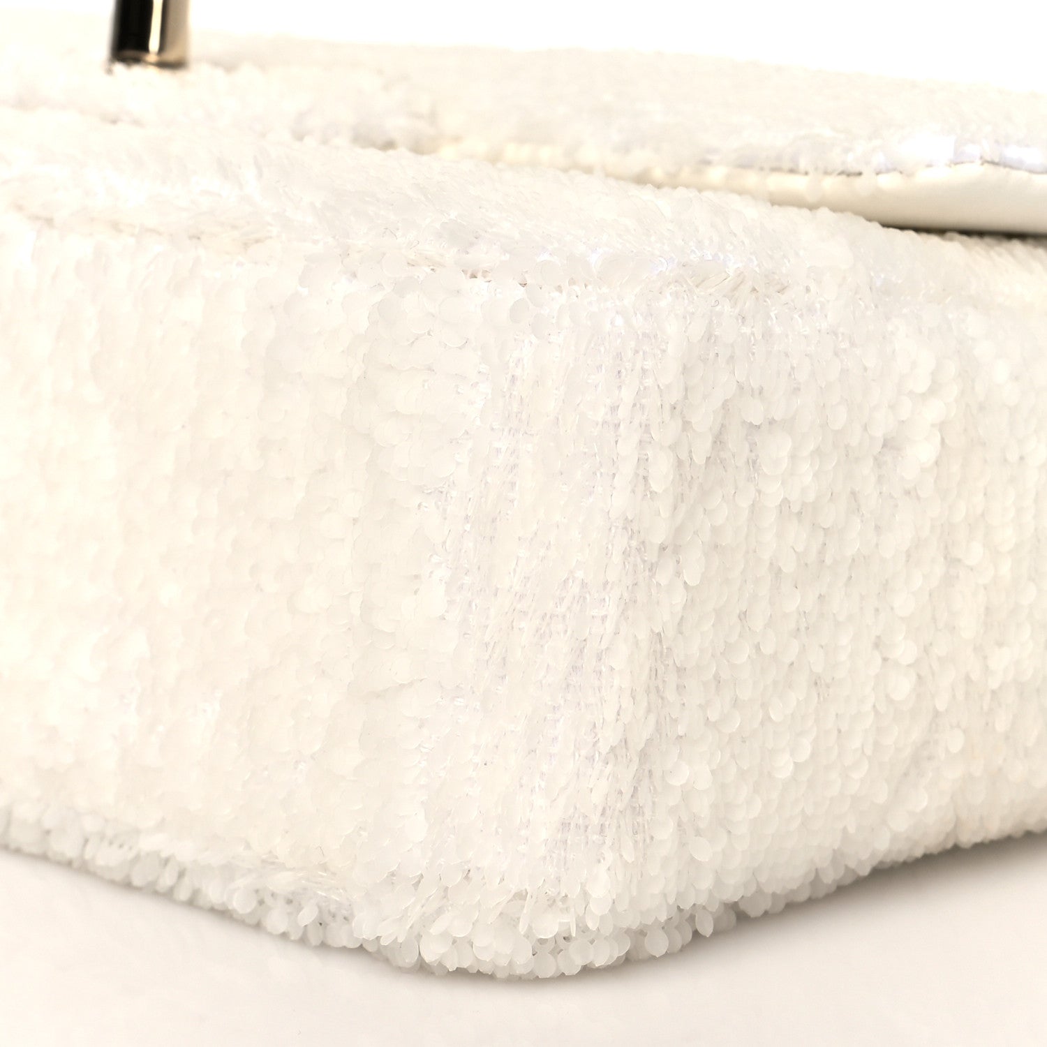 Chanel Sequin Mini Rectangular Flap White 10 of 10