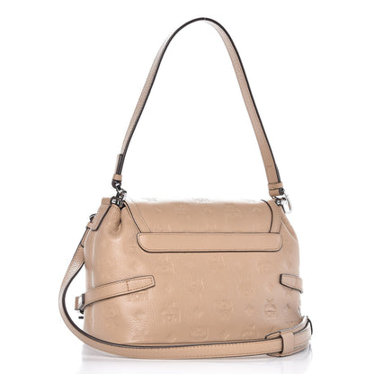 MCM Calfskin Signature Monogram Small Crossbody Bag Beige 4 of 14