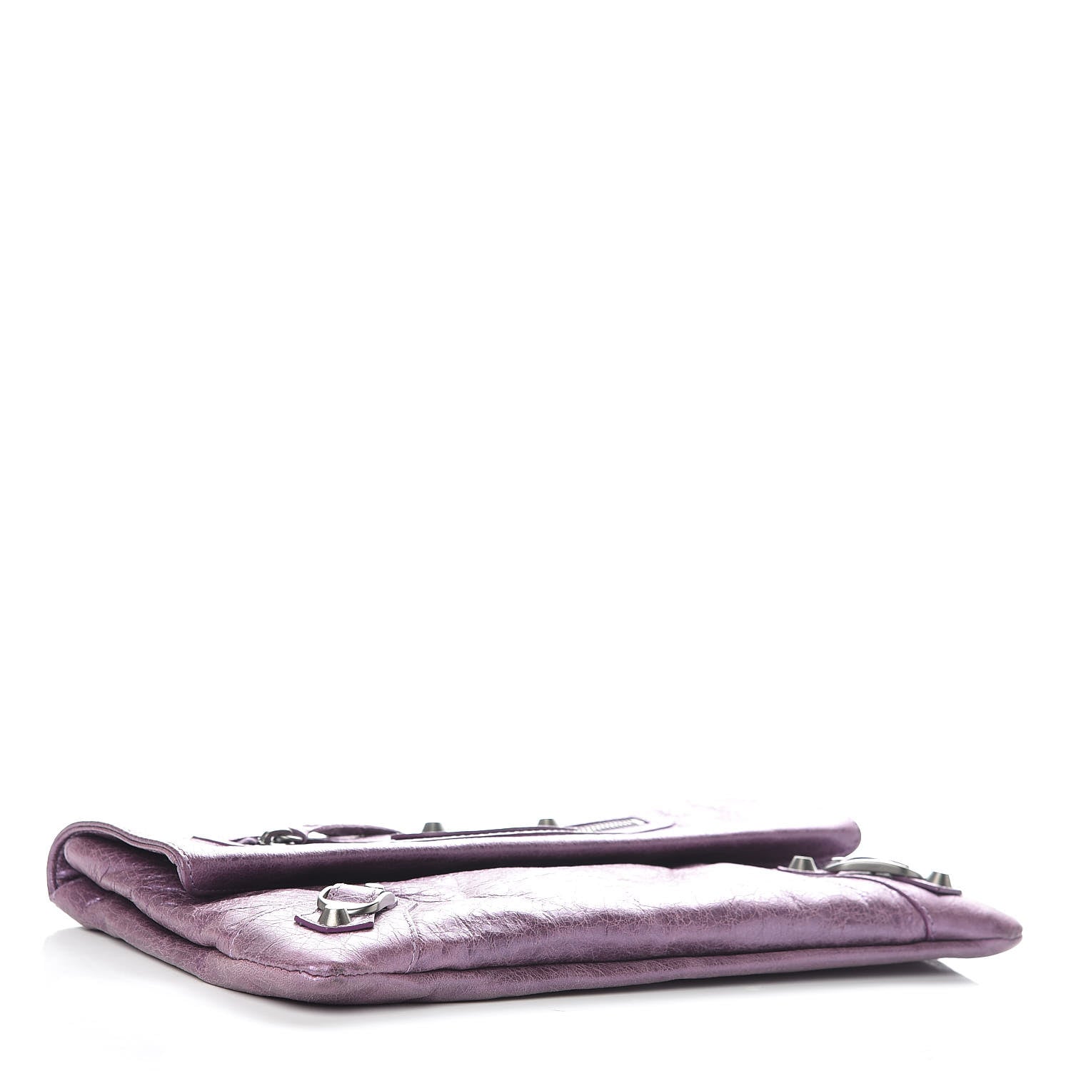 Balenciaga Agneau Classic Hardware Envelope Clutch Metallic Purple 4 of 11