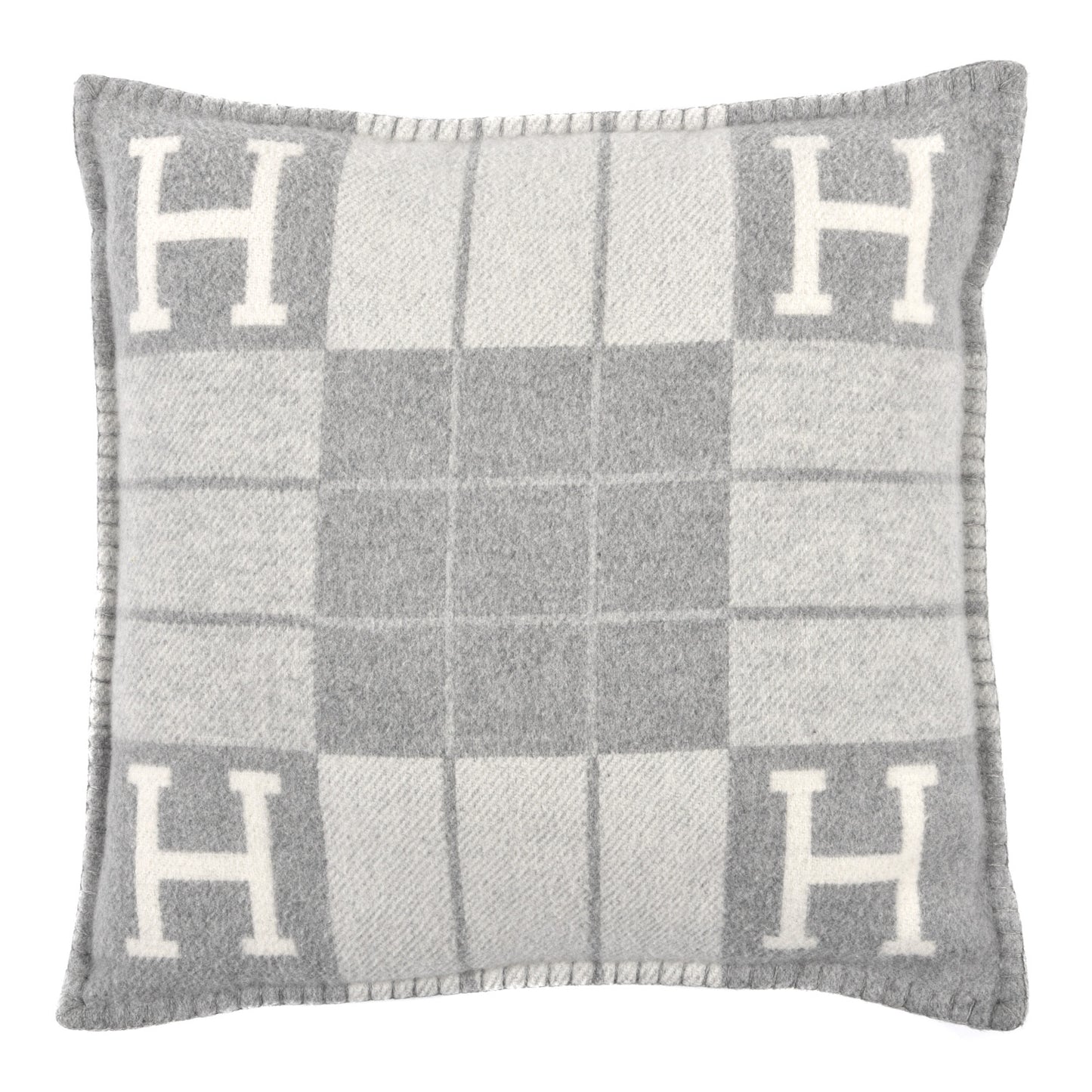 Wool Cashmere Avalon III Pillow PM Ecru Gris Clair