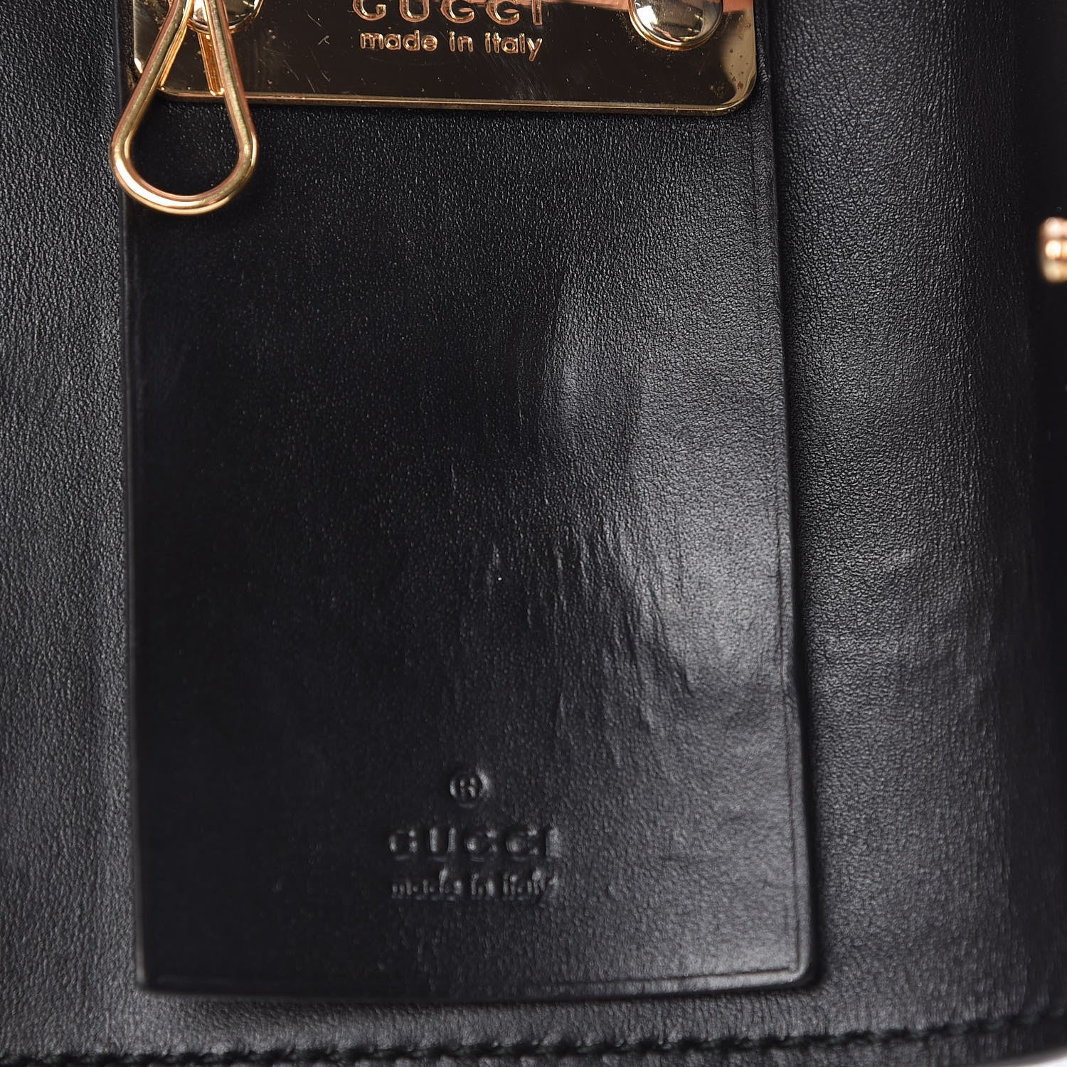 Gucci Guccissima Icon Signature 6 Key Holder Case Black 8 of 20