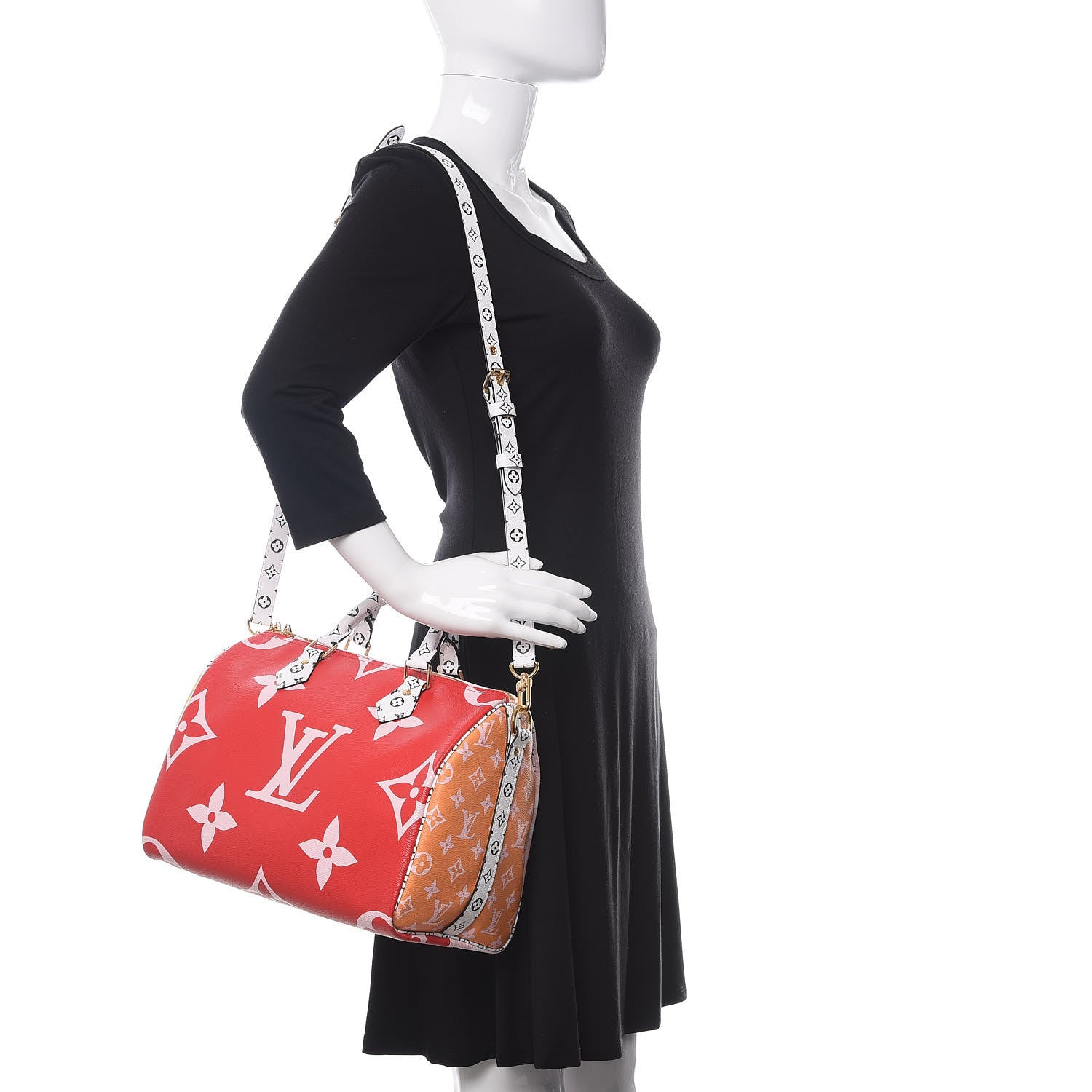 Louis Vuitton Monogram Giant Speedy Bandouliere 30 Rouge 2 of 9