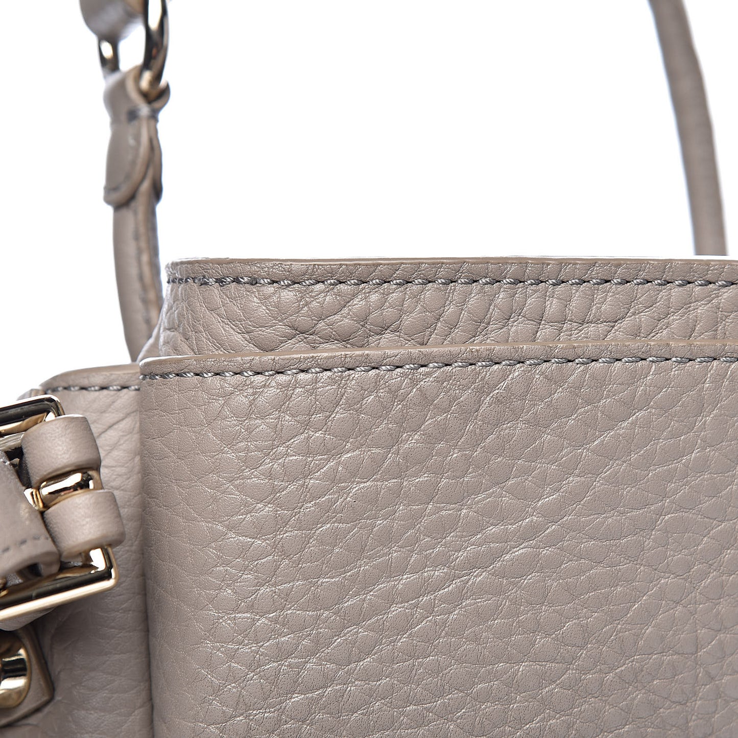 Pebbled Lambskin Diego Bucket Bag Oyster
