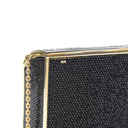 Judith Leiber Swarovski Crystal Minaudiere Clutch Black Gold 9 of 10