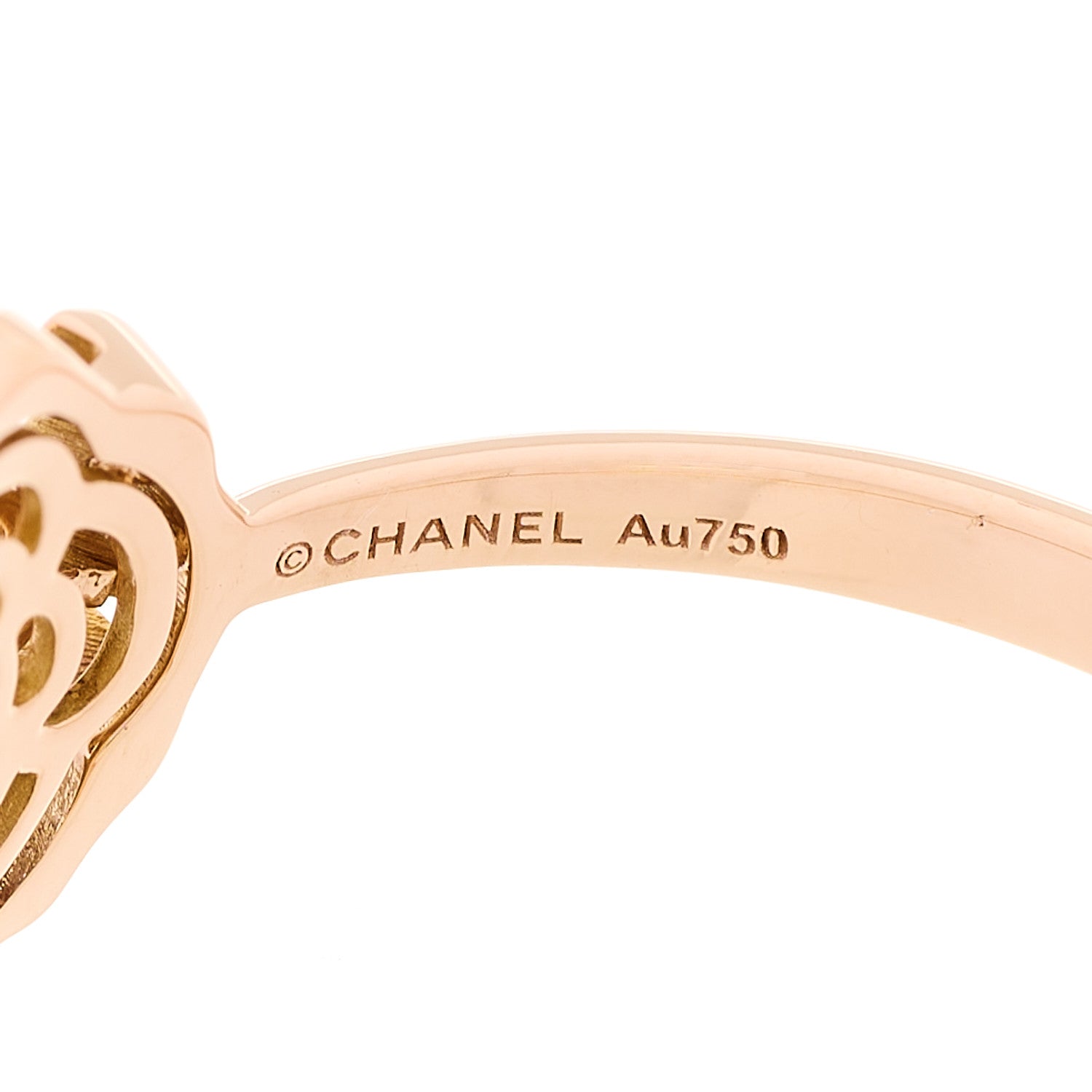 Chanel 18K Rose Gold Diamond Extrait de Camelia Ring 64 10.75 5 of 6