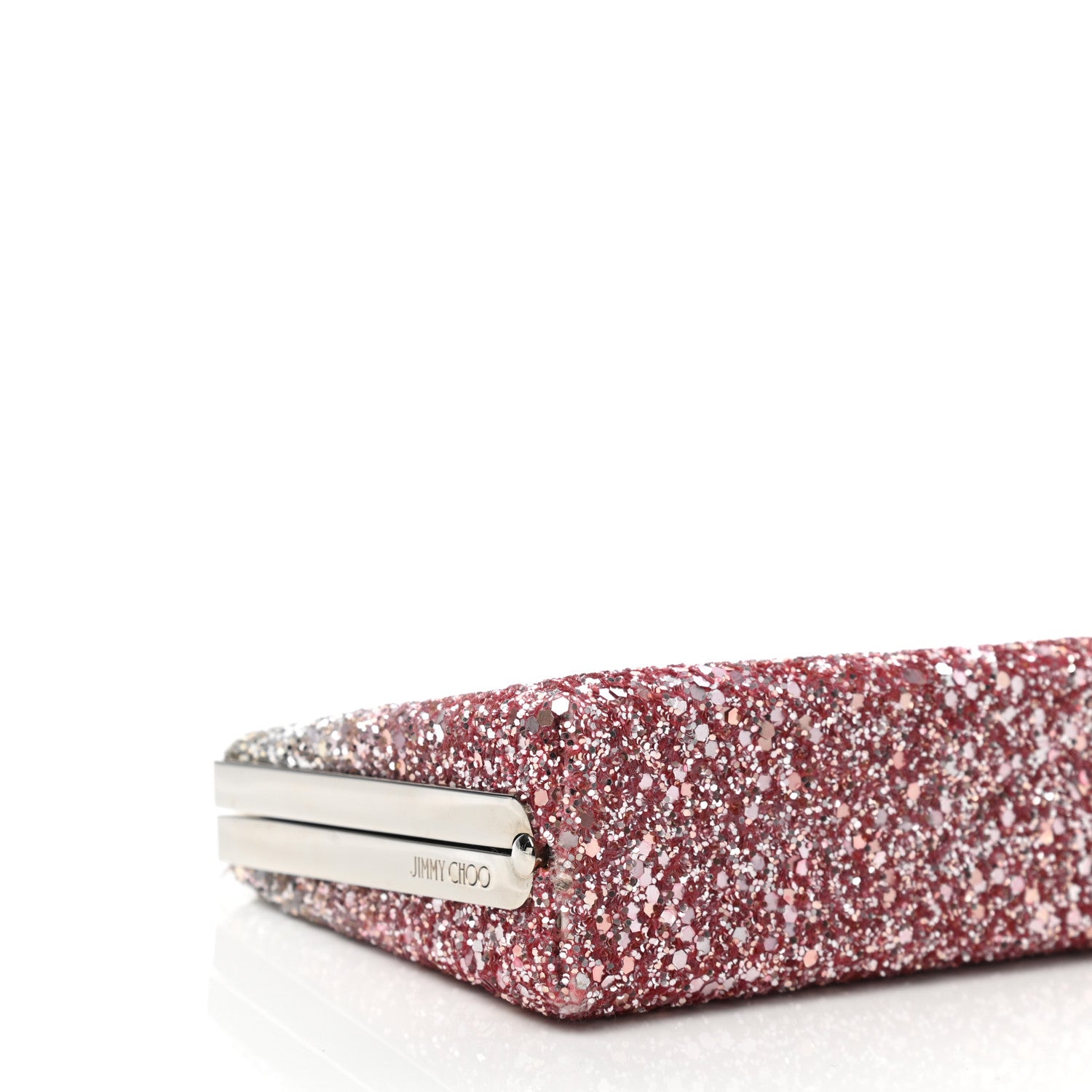 Jimmy Choo Coarse Glitter Celeste Clutch Pink Silver 8 of 9