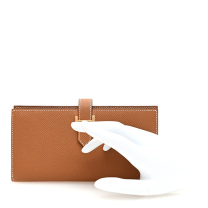 Hermes Epsom Bearn Gusset Wallet Gold 2 of 6