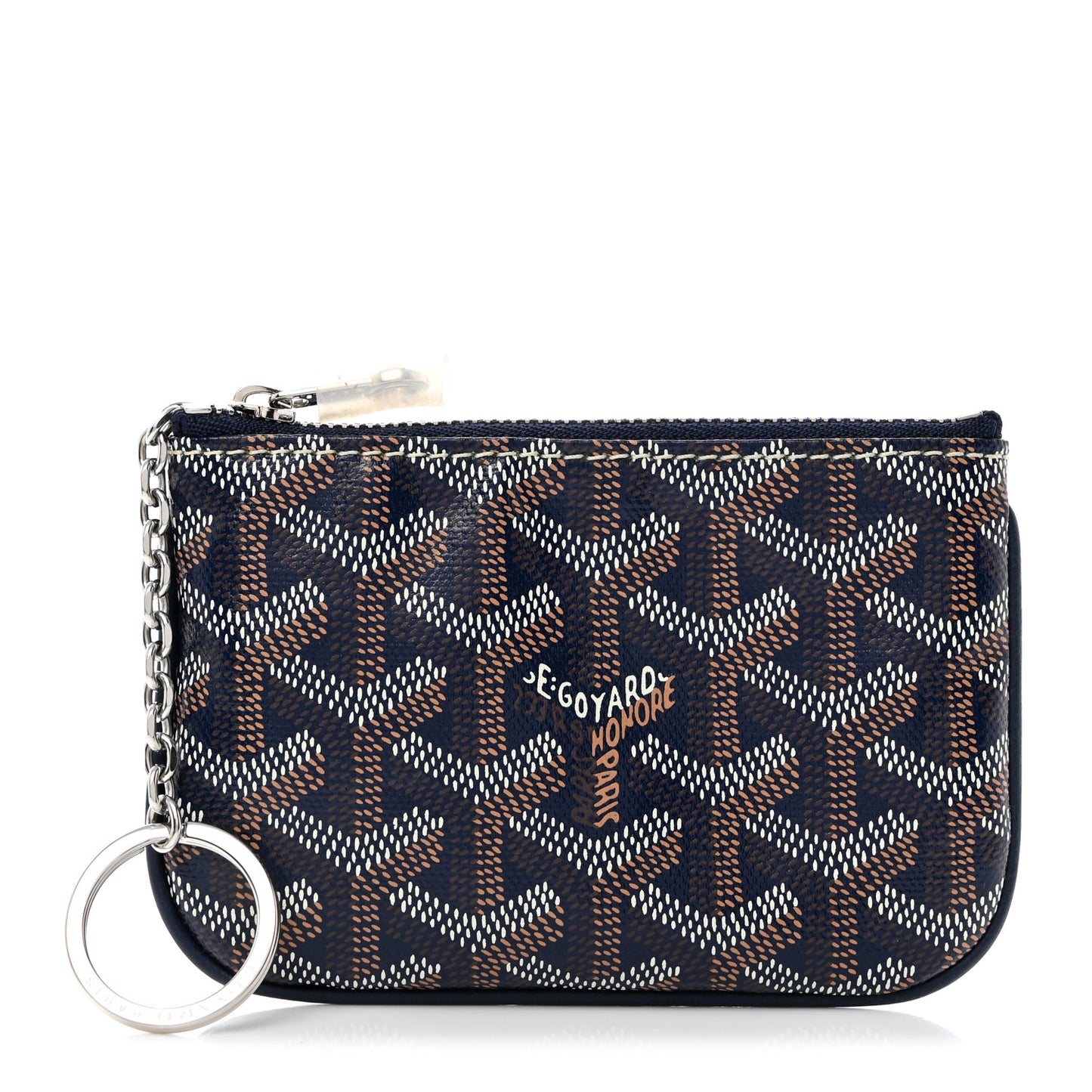 Goyardine Nano Senat Key Pouch Navy