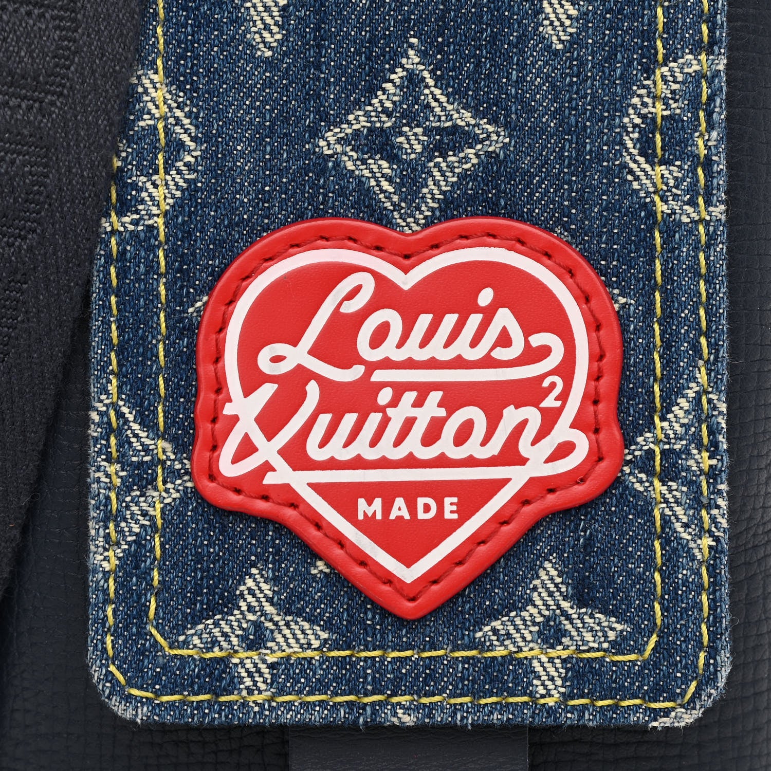 Louis Vuitton X NIGO Denim Monogram Flat Double Phone Pouch 7 of 9