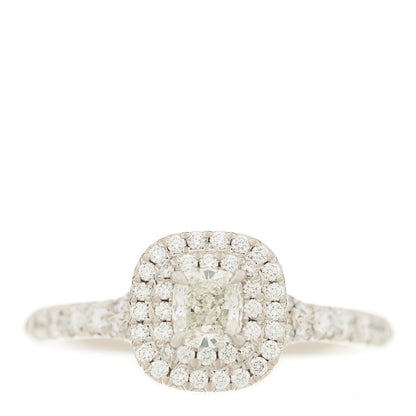 Tiffany Platinum Diamond .30ct Soleste Cushion Cut Double Halo Engagement Ring 50 5.25 1 of 3