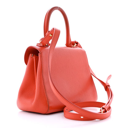 Delvaux Grained Calfskin Mini Brillant Satchel Red 3 of 12