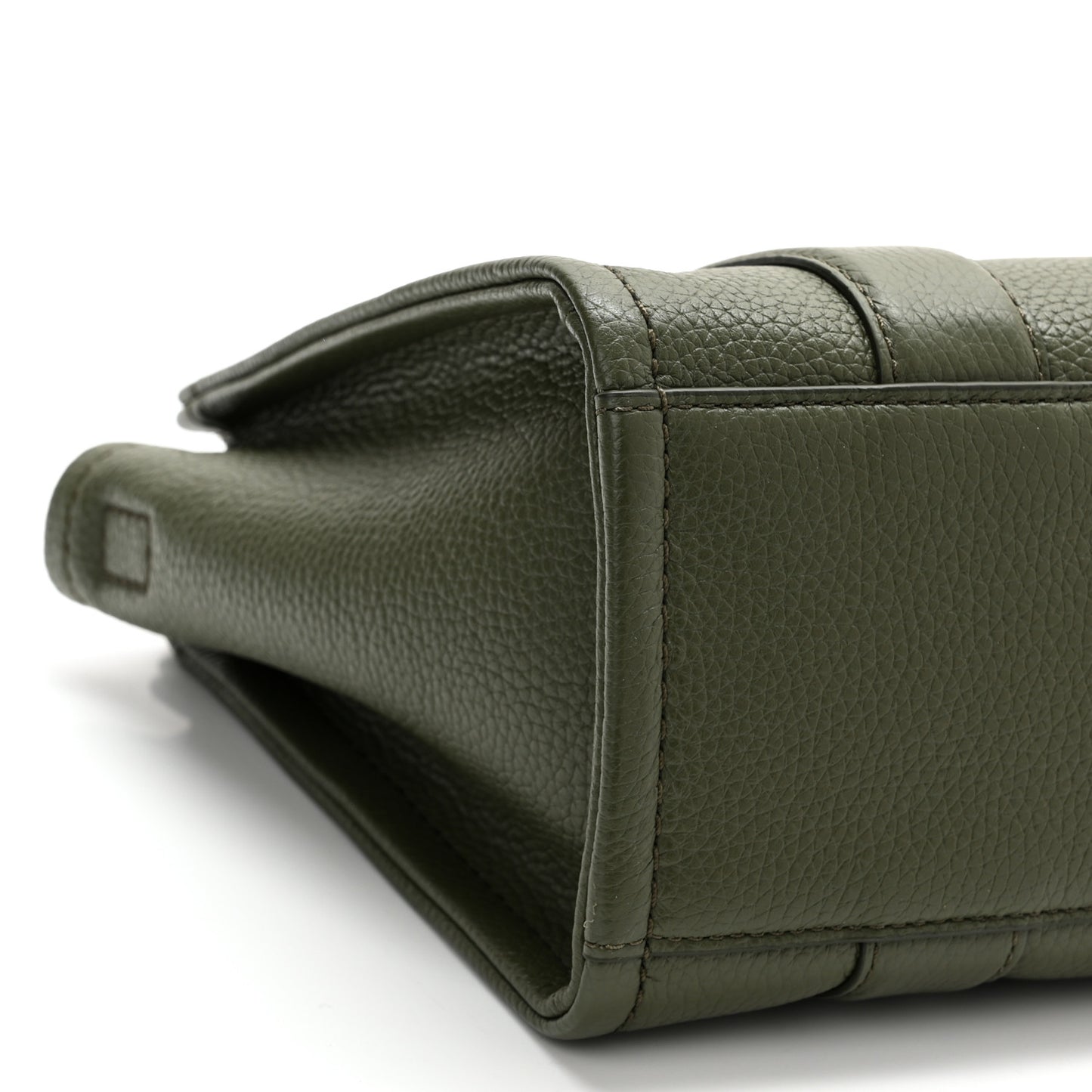 Grained Calfskin Small The Tote Bag Bronze Green
