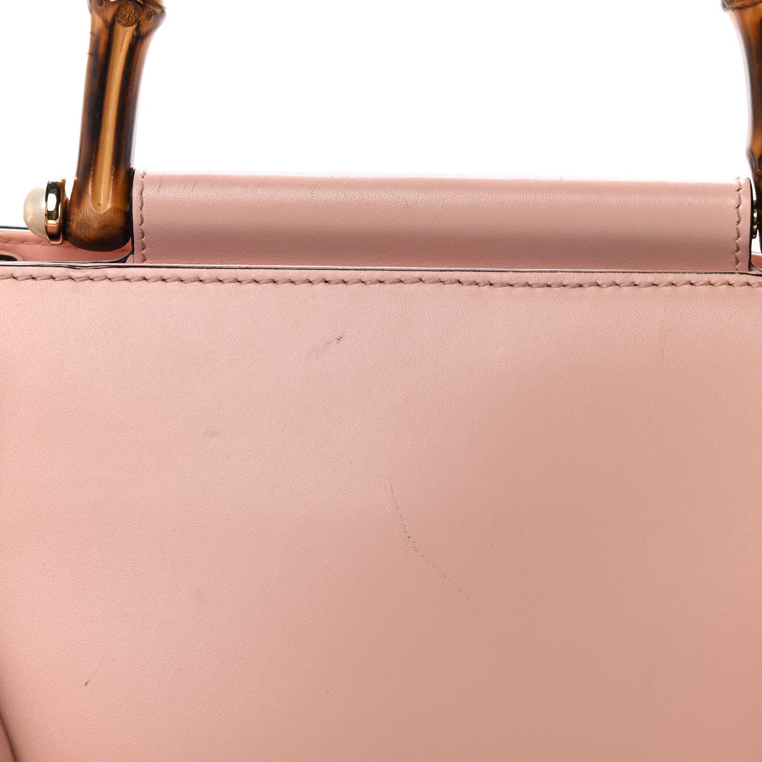 Gucci Nappa Bamboo Web Small Nymphaea Top Handle Bag Perfect Pink Mystic White 24 of 27