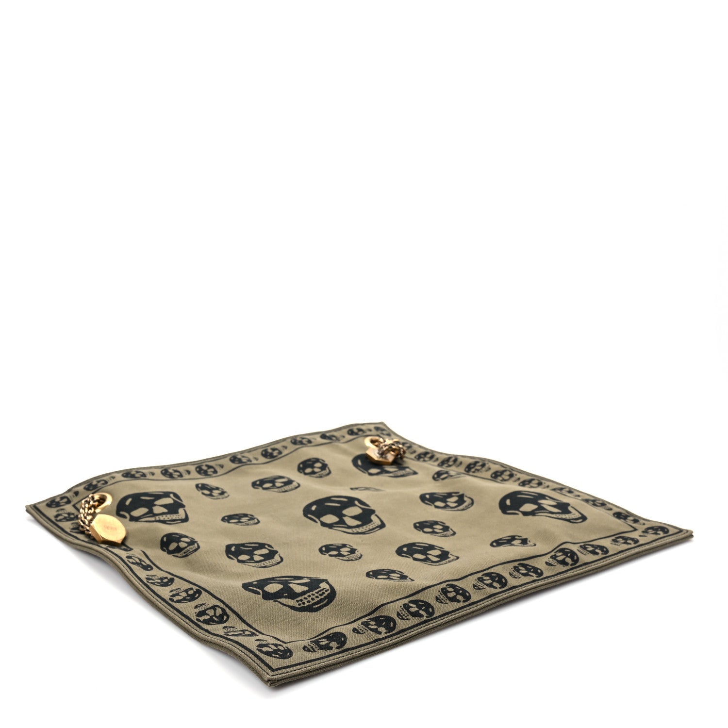 Alexander McQueen Canvas Skull Print Shopper Green Black 4 of 8