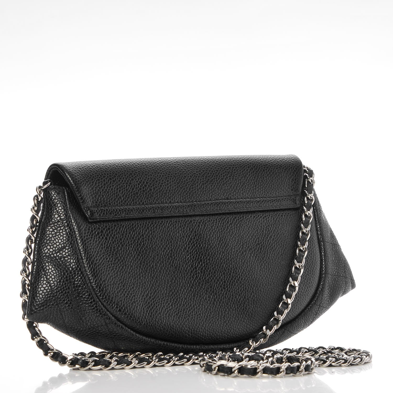 Chanel Caviar Half Moon Wallet On Chain WOC Black 3 of 9