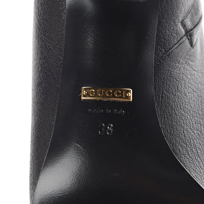Gucci Tweed GG Monogram Wrinkled Kid Zumi Knee Boots 38 Natural Black 6 of 7
