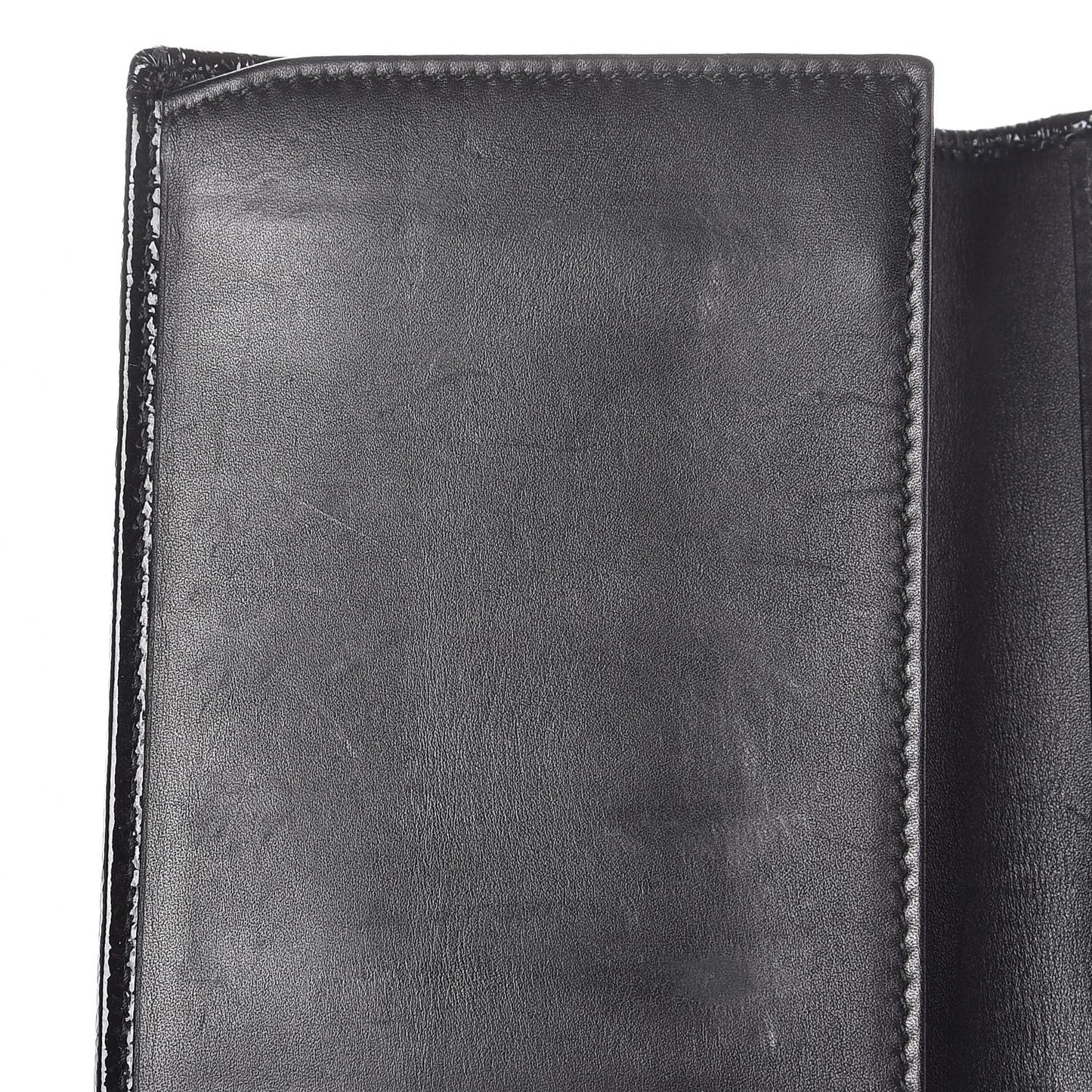 Textured Patent Belle De Jour Wallet Black