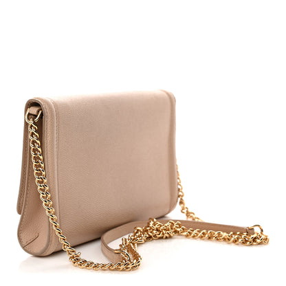 Salvatore Ferragamo Printed Calfskin Ginny Shoulder Bag Beige 3 of 9