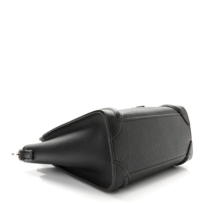Celine Drummed Calfskin Nano Luggage Black 4 of 9