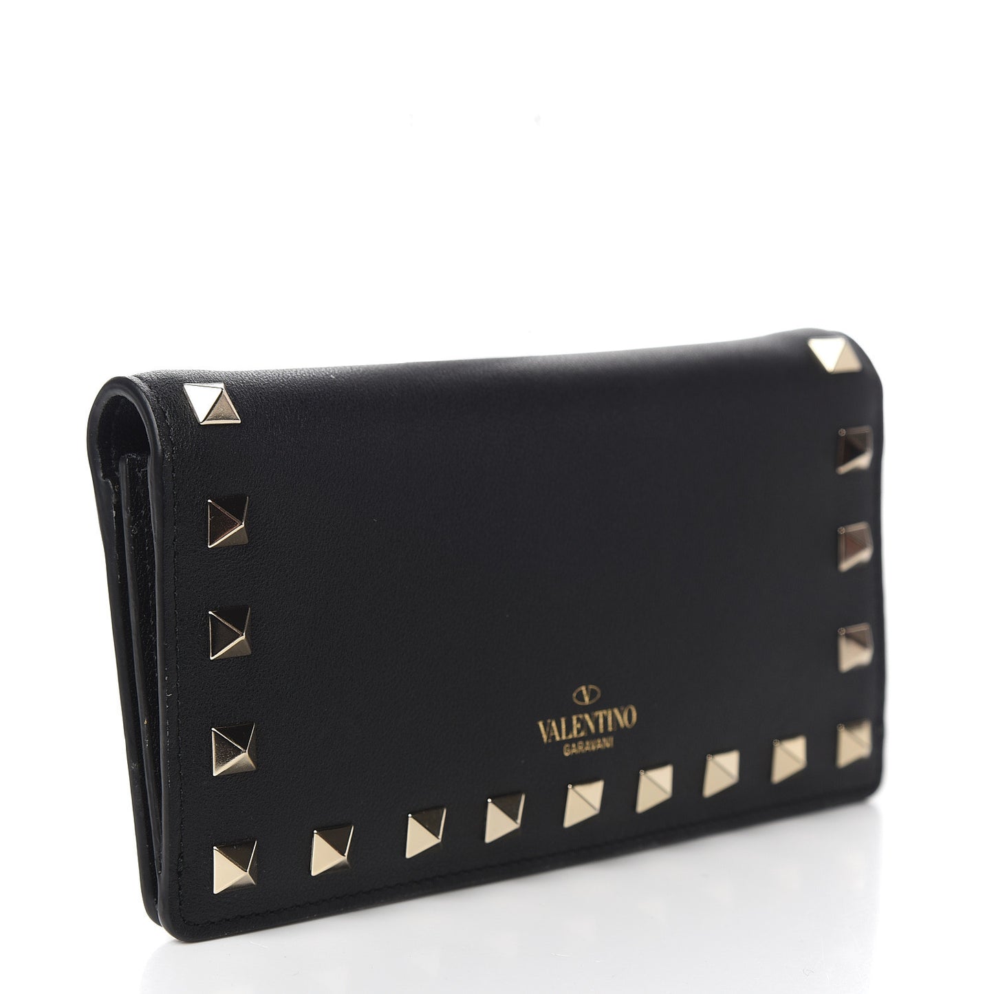 Vitello Rockstud Flap Wallet Black